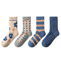 Women's Blue Cozy 4-Pair Crew Socks Set