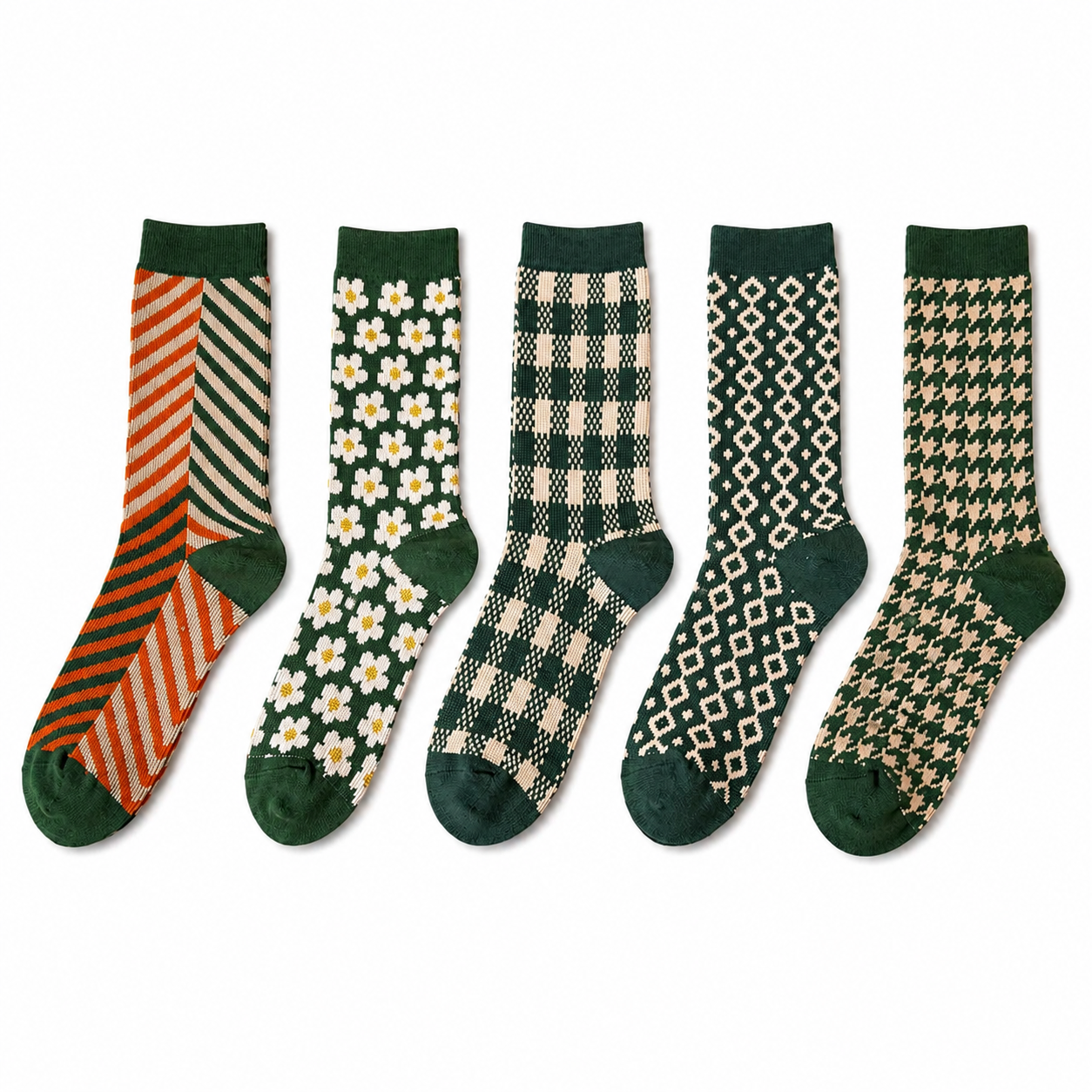 Women's Daisy Meadow 5-Pair Crew Socks Set
