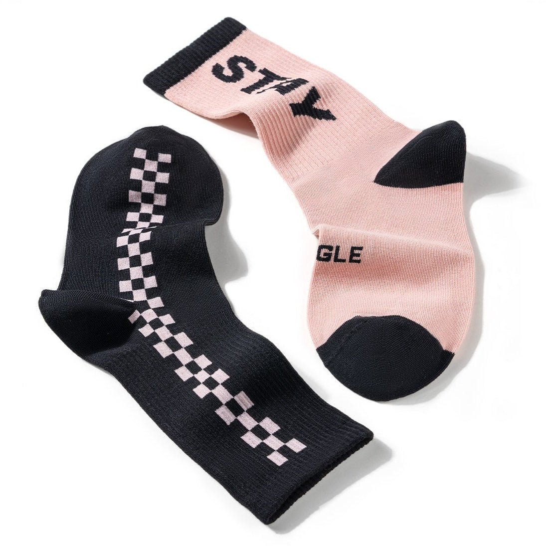 Black Pink 5-Pair Crew Socks Set