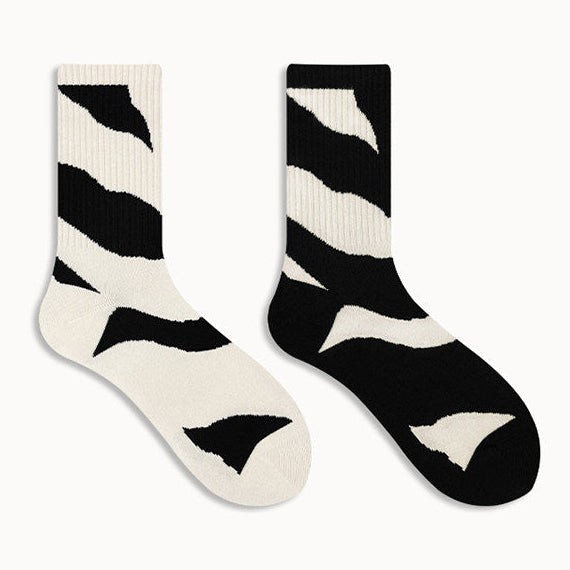 Black and white striped socks